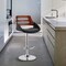 Armen Living Karter Adjustable Black Faux Leather and Walnut Wood Bar Stool with Chrome Base LCKTBAWABL - alternate 6